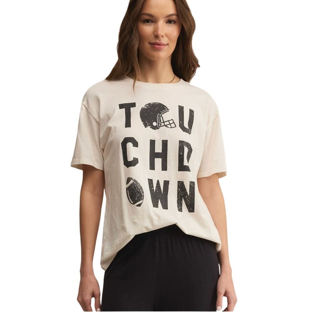 Z Supply Boyfriend Touchdown Tee Short Sleeve Football NWT Size Large